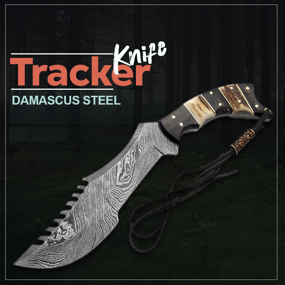 Damascus Tracker Knives for Sale