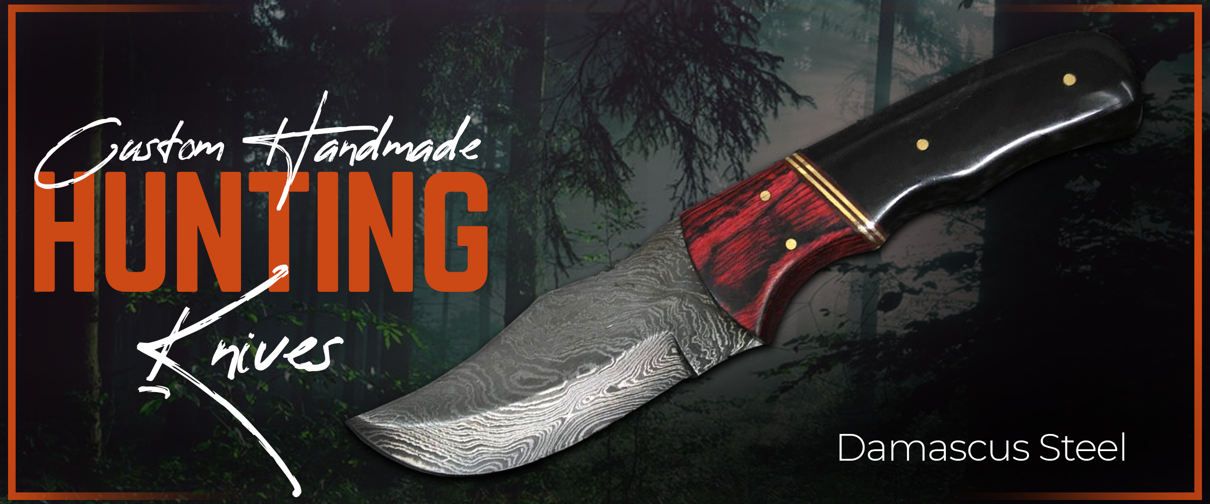 Custom Made Damascus Hunting Knives