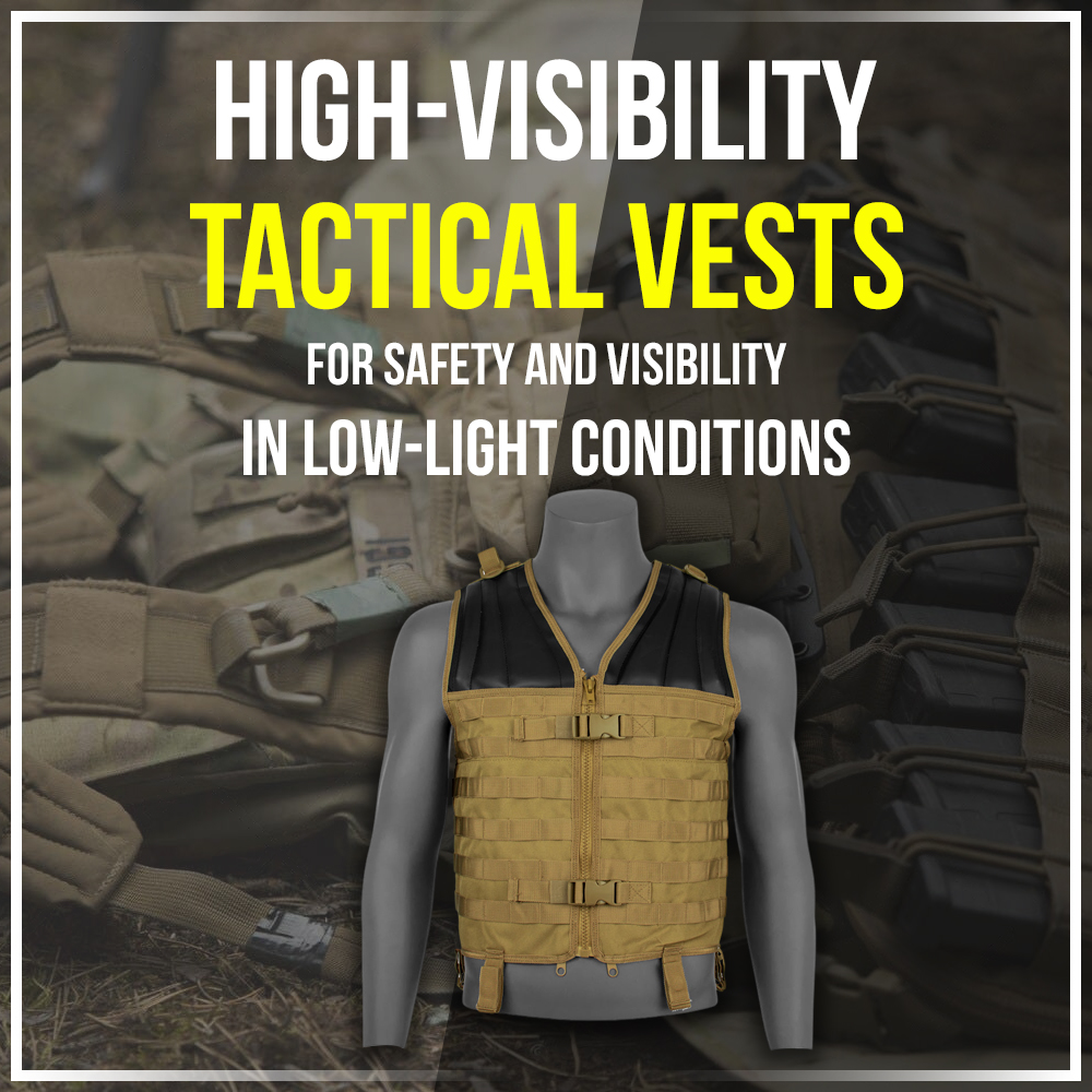 High-visibility tactical vests for safety and visibility in low-light conditions