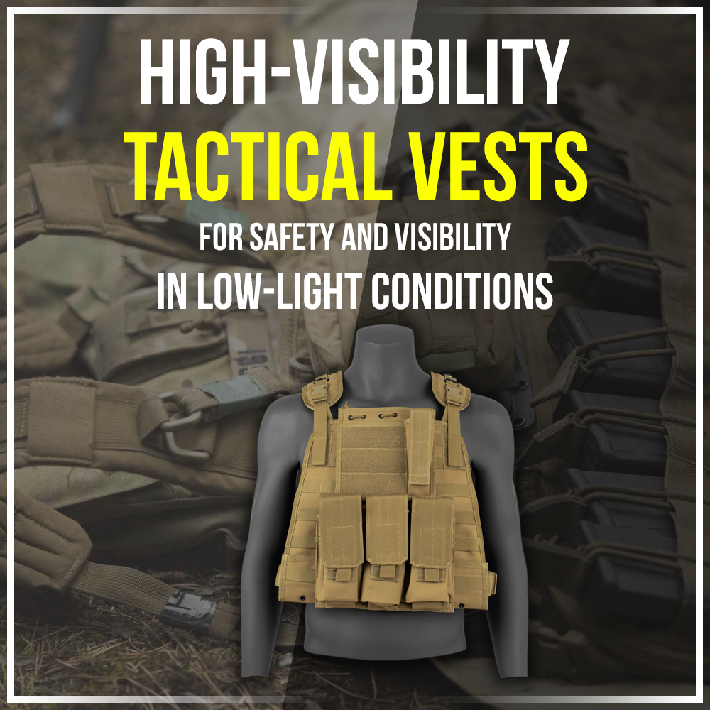 High-visibility tactical vests for safety and visibility in low-light conditions