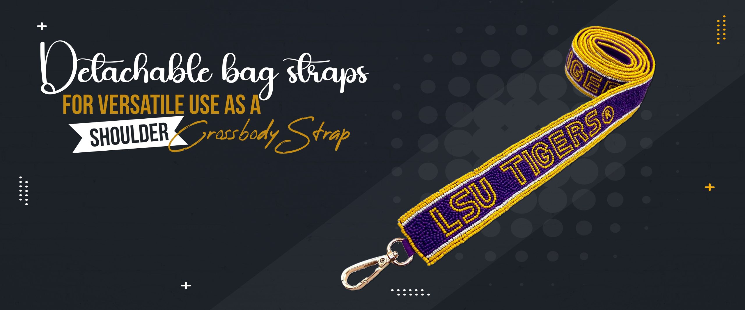 Detachable bag straps for versatile use as a shoulder or crossbody strap