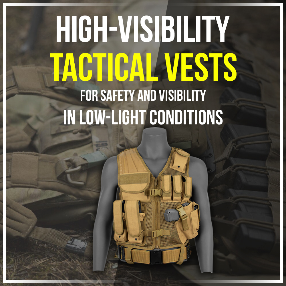 High-visibility tactical vests for safety and visibility in low-light conditions