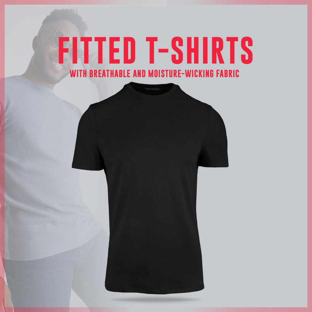 Fitted T-shirts with breathable and moisture-wicking fabric