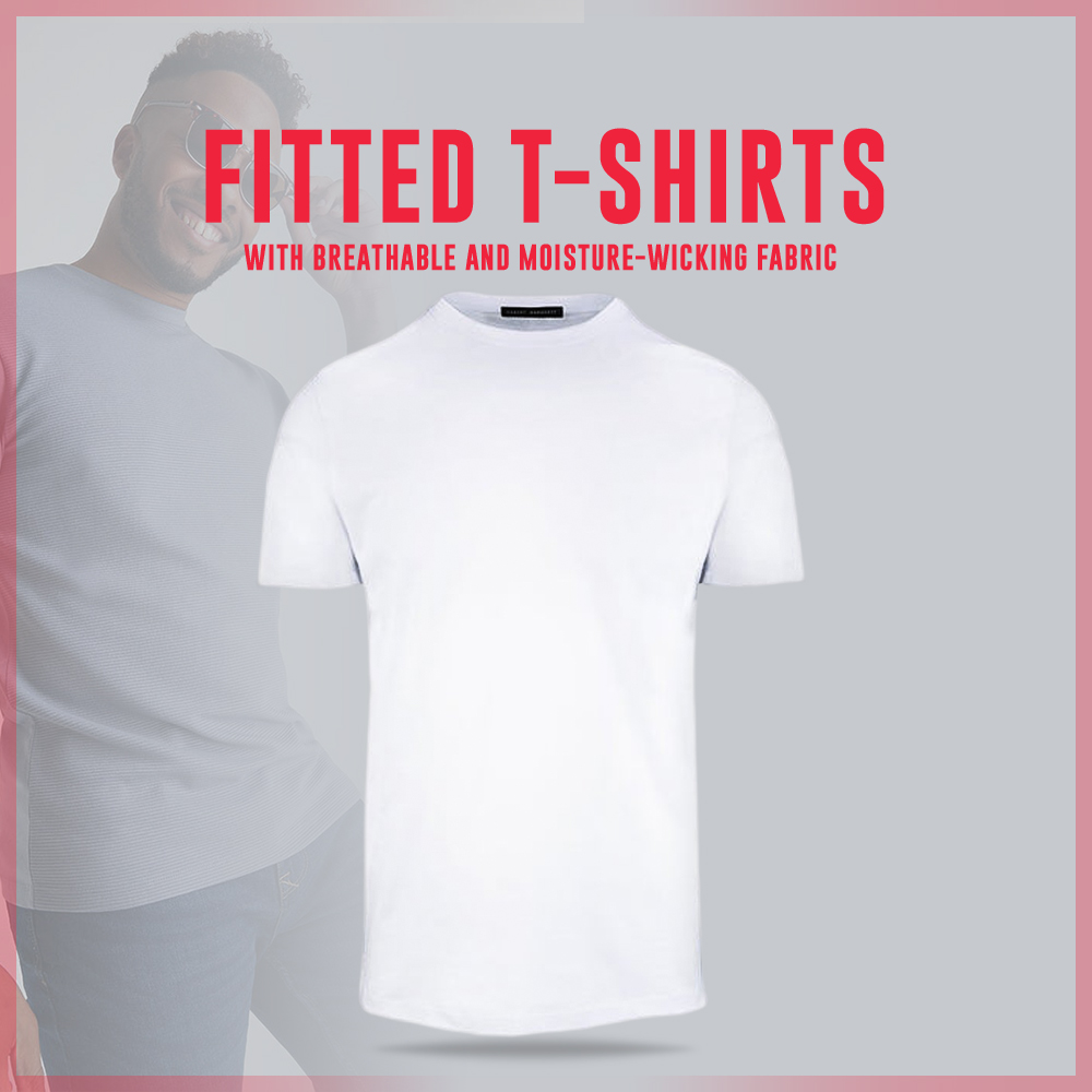 Fitted T-shirts with breathable and moisture-wicking fabric