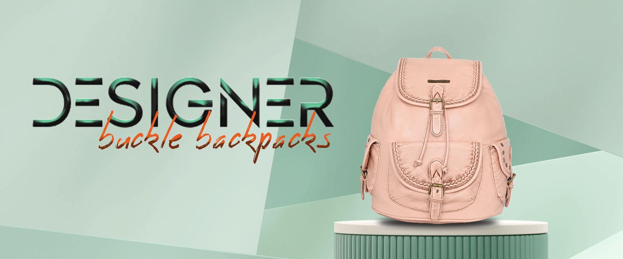 Designer buckle backpacks