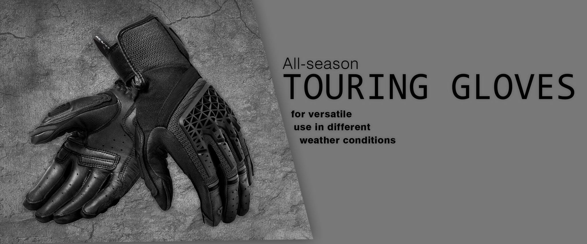 All-season touring gloves for versatile use in different weather conditions