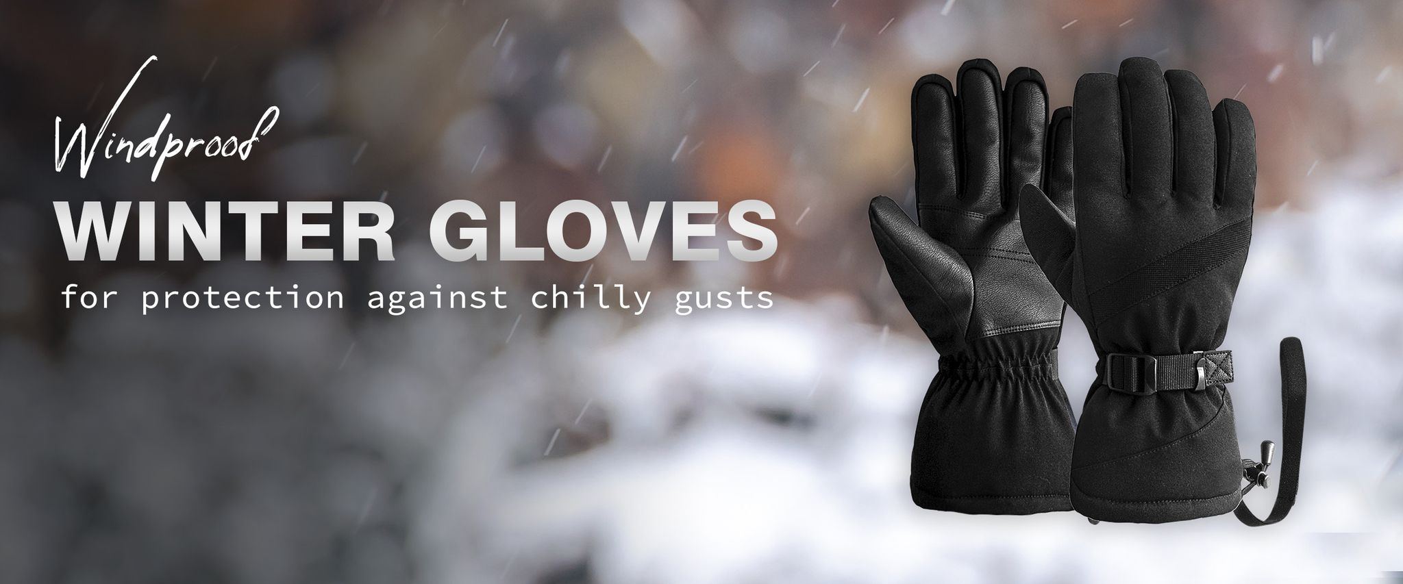 Windproof winter gloves for protection against chilly gusts