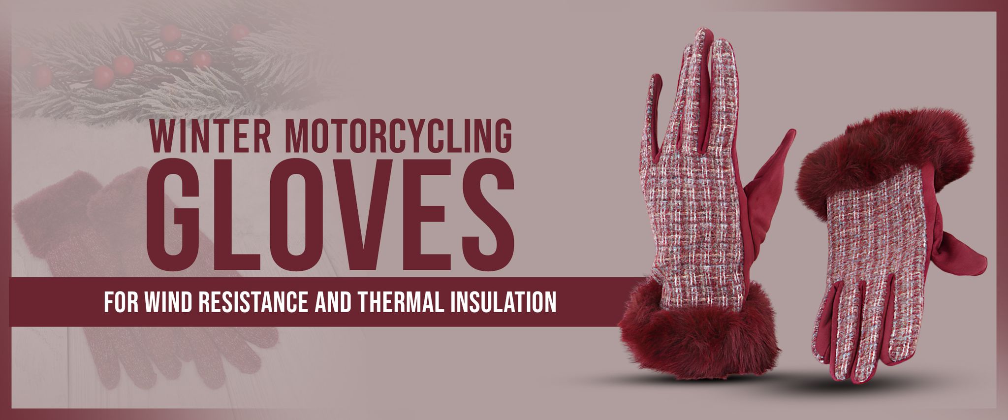 Winter motorcycling gloves for wind resistance and thermal insulation