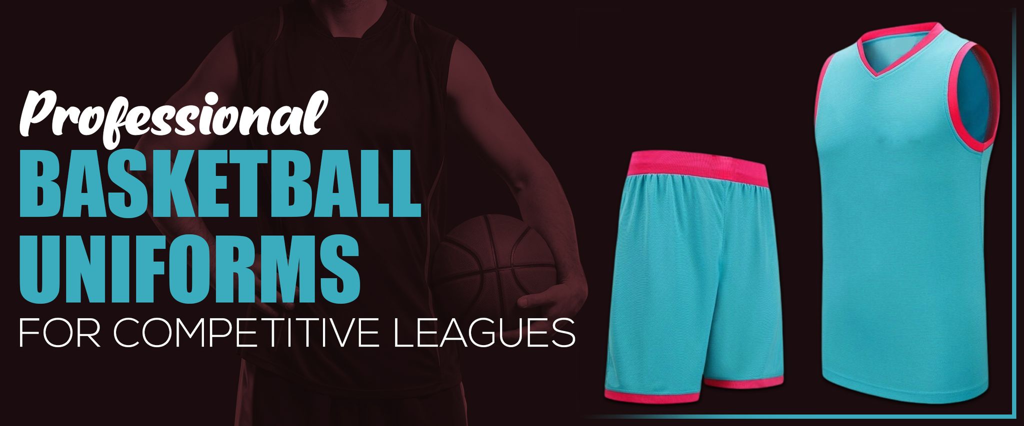 Professional basketball uniforms for competitive leagues