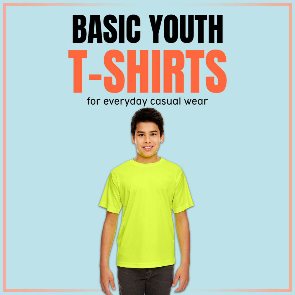 Basic youth T-shirts for everyday casual wear