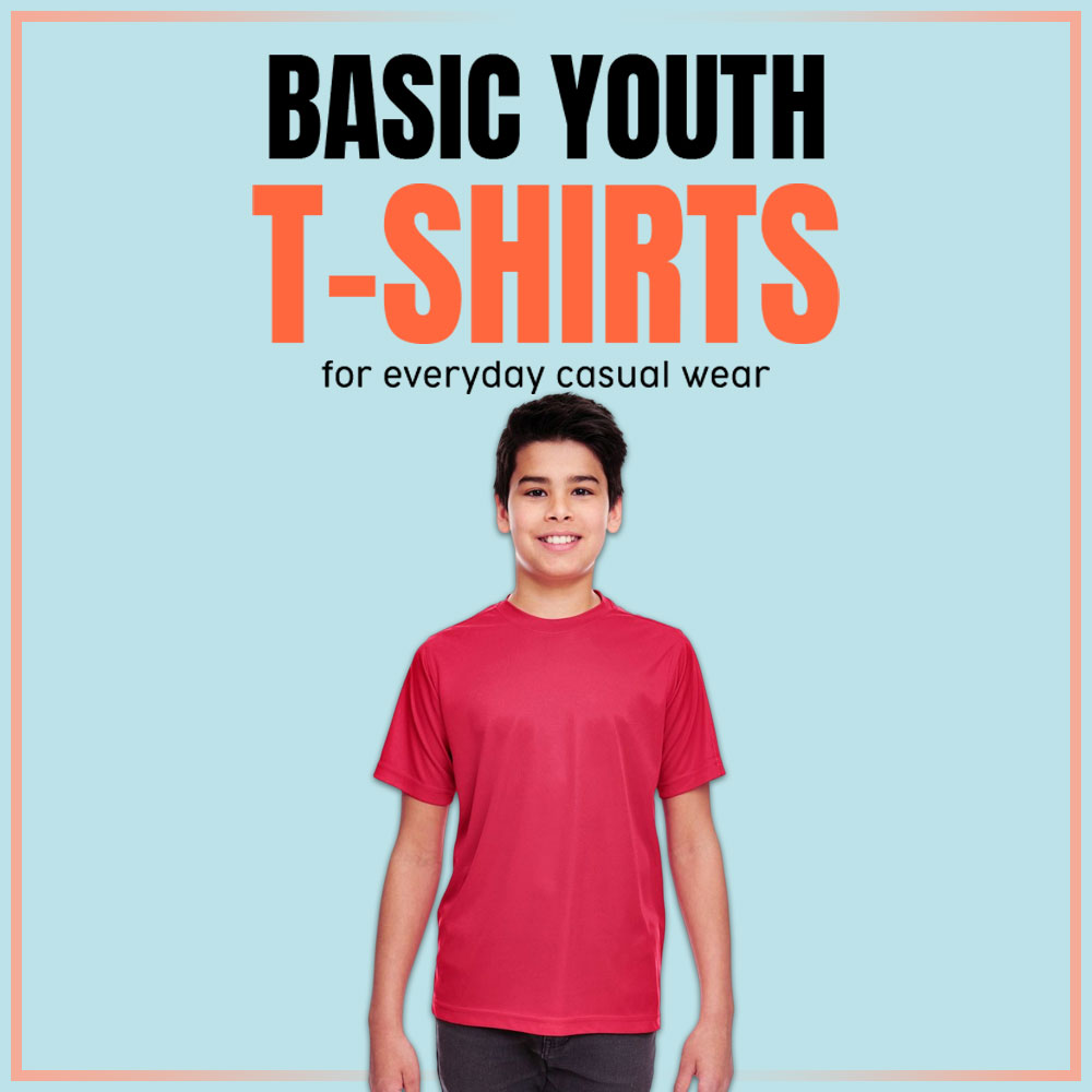 Basic youth T-shirts for everyday casual wear