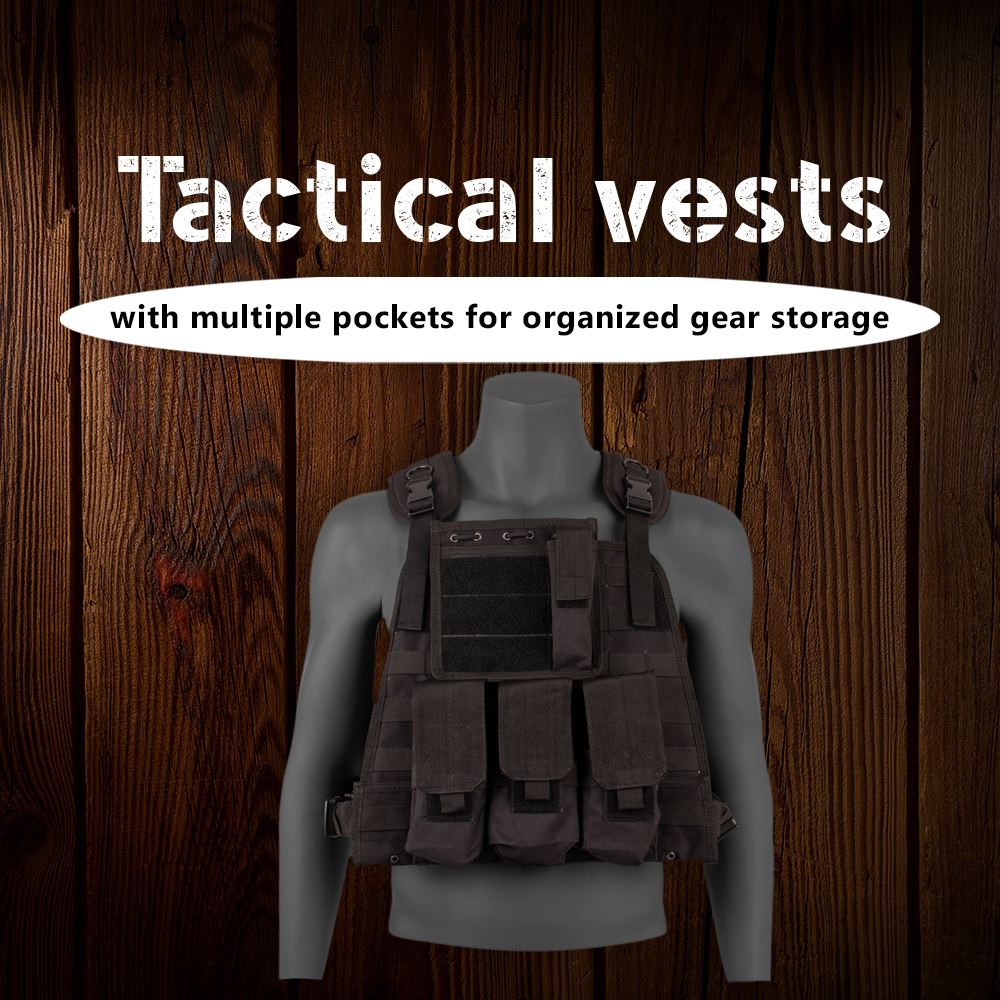 Tactical vests with multiple pockets for organized gear storage