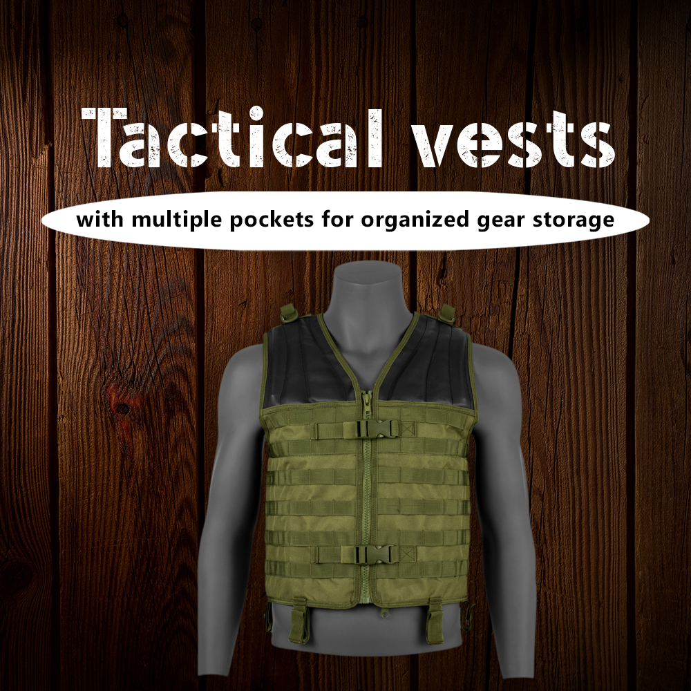 Tactical vests with multiple pockets for organized gear storage