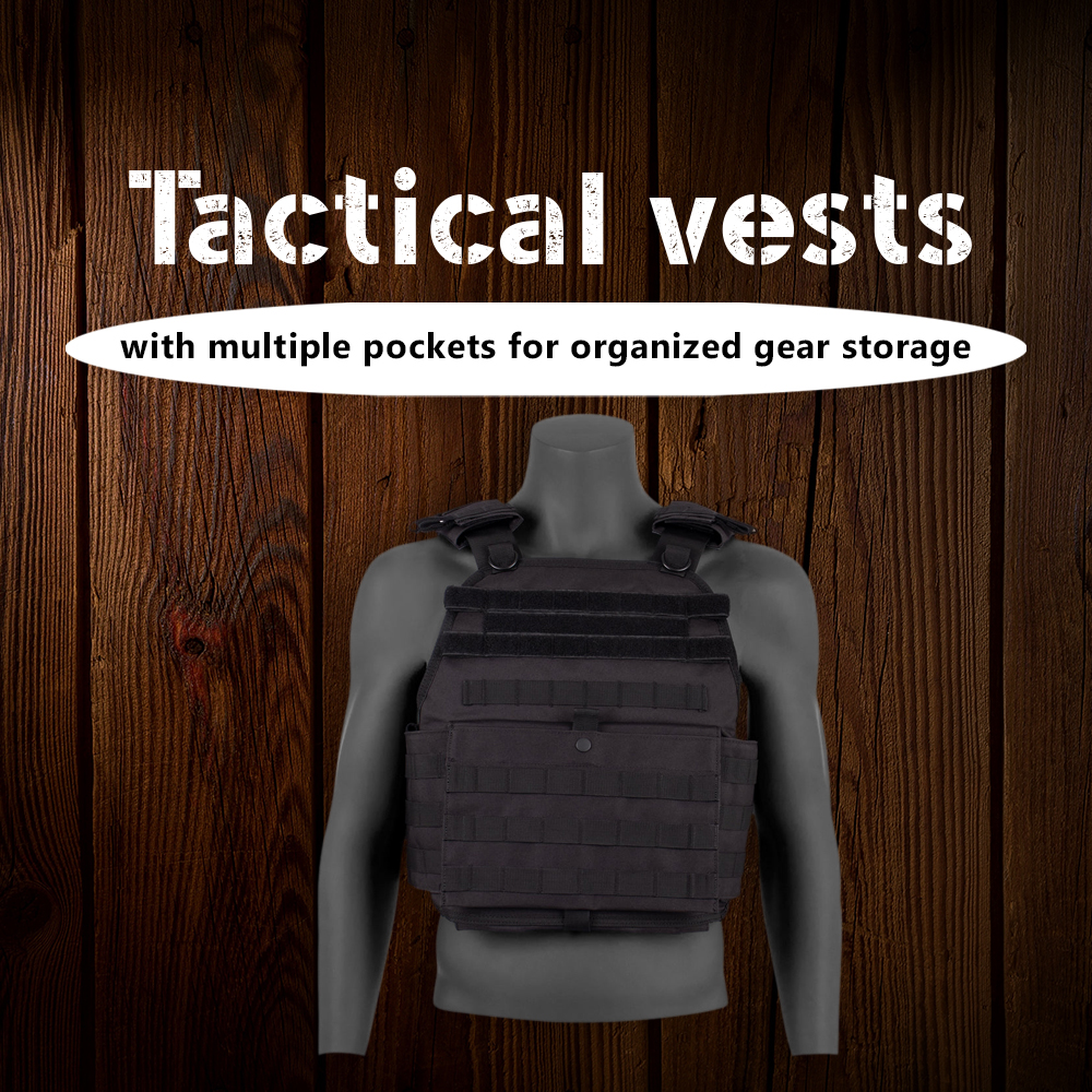 Tactical vests with multiple pockets for organized gear storage