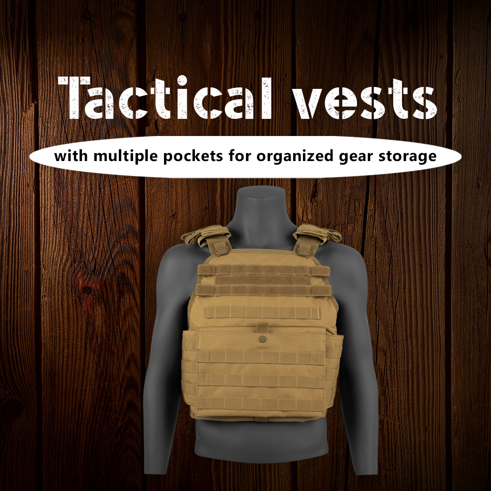 Tactical vests with multiple pockets for organized gear storage