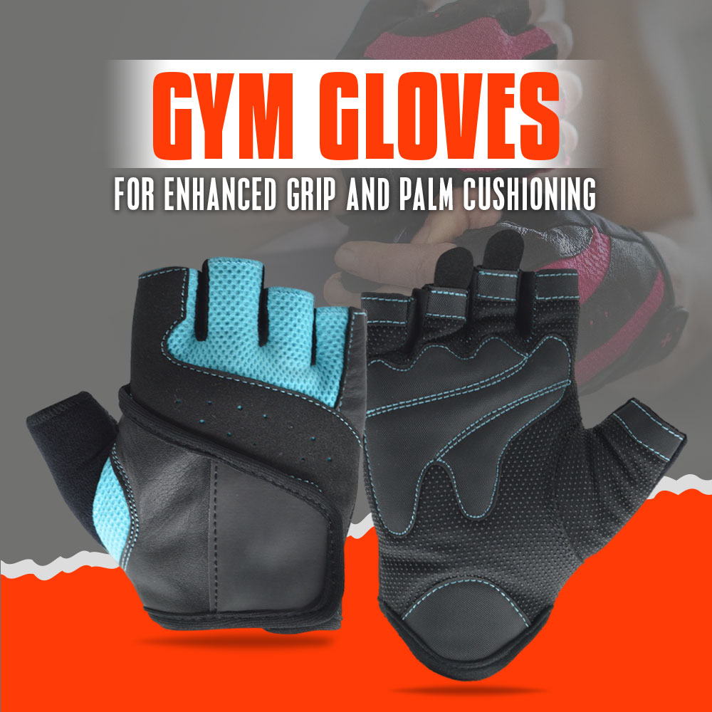 Gym gloves for enhanced grip and palm cushioning