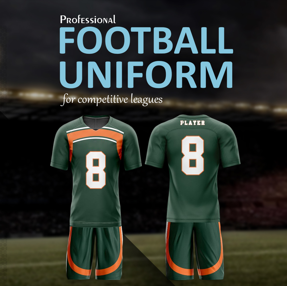 Professional football uniforms for competitive leagues