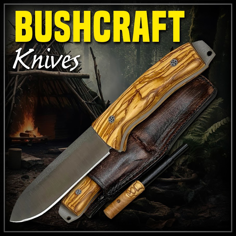 Custom Forged Blades® Wilderness Handmade Bushcraft Knife D2 Steel With Olive Handle