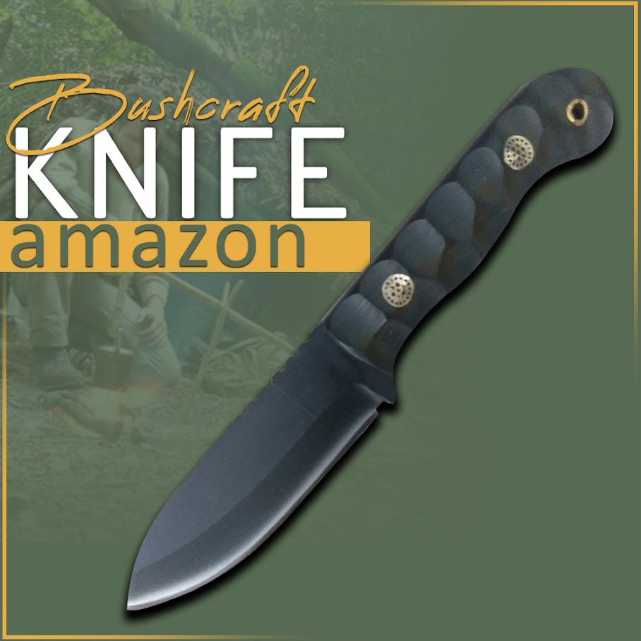 Frontier Cutlery® Hand Forged Black Stainless Steel Bushcraft Knife With Leather Sheath