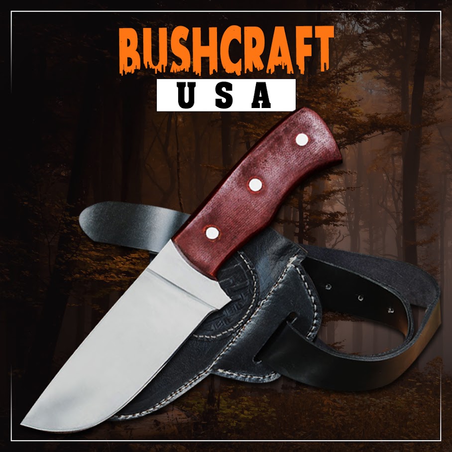 Almazan® Wilderness Custom Hand Forged Stainless Steel Bushcraft Knife With Micarta Handle