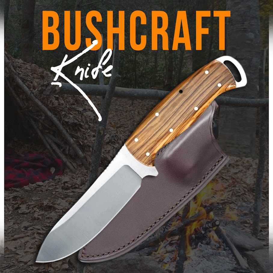 Custom Forged Blades® Persian Hunter Bushcraft Knife With Wood (Olive) Handle