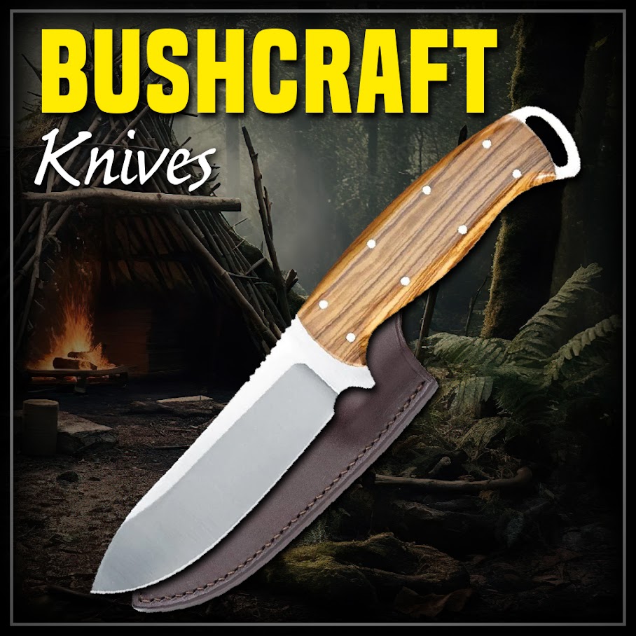 Custom Forged Blades® Persian Hunter Bushcraft Knife With Wood (Olive) Handle