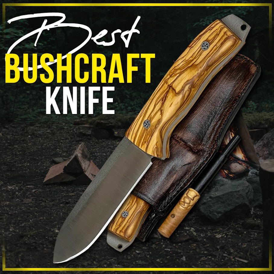 Custom Forged Blades® Wilderness Handmade Bushcraft Knife D2 Steel With Olive Handle