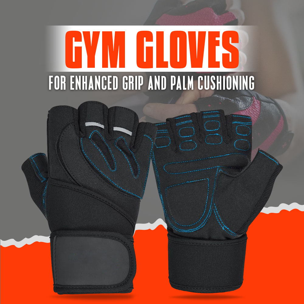 Gym gloves for enhanced grip and palm cushioning