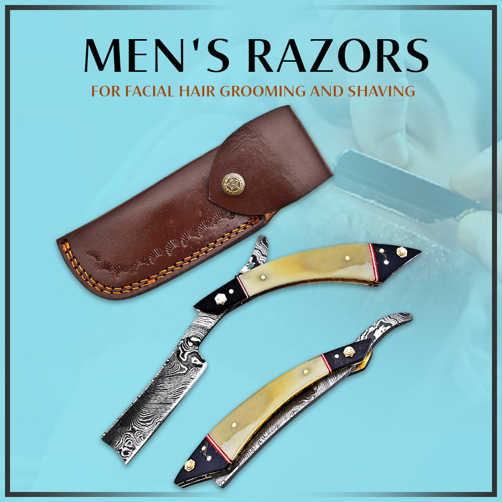 Men's razors for facial hair grooming and shaving