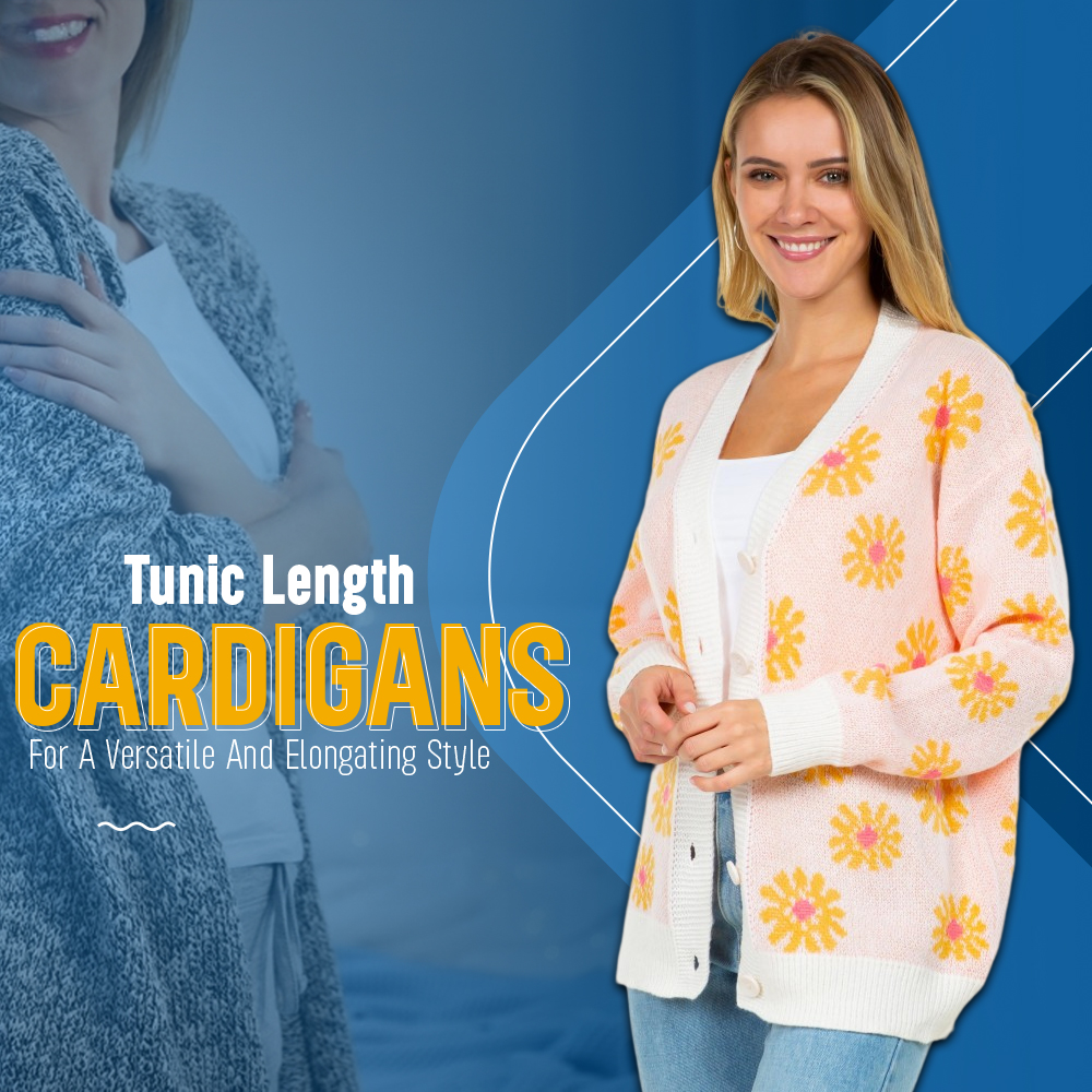 Tunic-Length Cardigans for A Versatile and Elongating Style