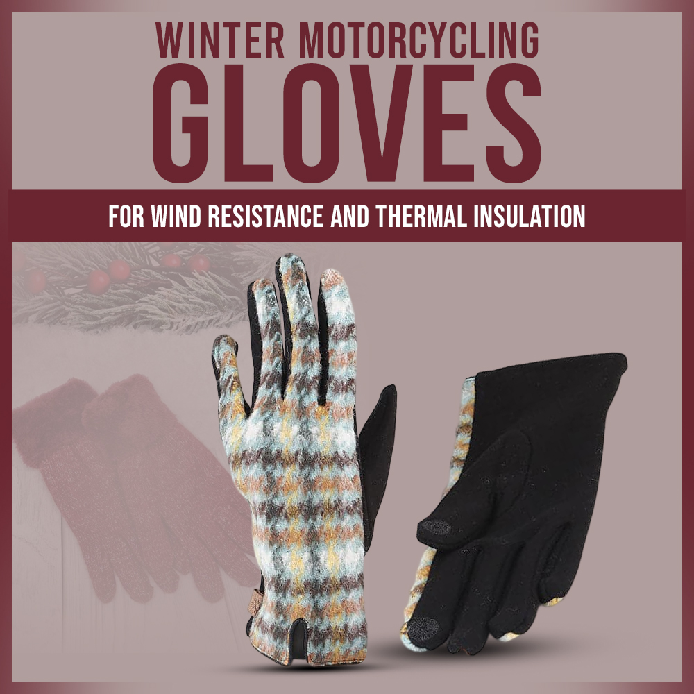 Winter motorcycling gloves for wind resistance and thermal insulation