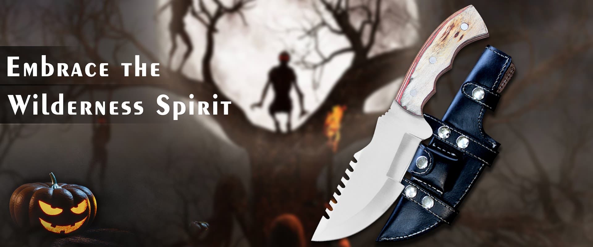 Halloween Bushcraft Knife for Sale Embrace the Wilderness Spirit top banner image